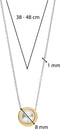 TI SENTO Dames Ketting - 925 zilver - Parel met geel verguld - Maat 42 - 34031YP