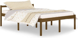 vidaXL - Seniorenbed - massief - grenenhout - honingbruin - 140x200 - cm