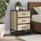 vidaXL - Nachtkastje - 40x34,5x60 - cm - bewerkt - hout - en - metaal - sonoma - eiken