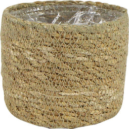 Ter Steege Plantenmand Zeegras Beige-Bruin D 12 cm H 12 cm Voordeelaanbod Per 2 Stuks