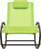 vidaXL - Ligstoel - met - kussen - staal - en - textileen - groen
