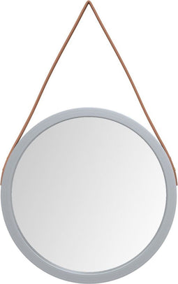 vidaXL - Wandspiegel - met - band - Ø - 45 - cm - zilverkleurig