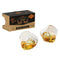 Retro rocking whisky glazen set van 2