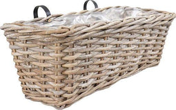 Kubu Rotan Hangende Plantenbak - 60x20x23 cm - Natuurlijk Afgewerkt - Donkerbruin