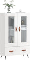 vidaXL - Hoge - kast - 69,5x31x115 - cm - bewerkt - hout - hoogglans - wit