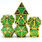 Dobbelstenenset Metaal - Steampunk - D4 D6 D8 D10 - Groen (set van 5)