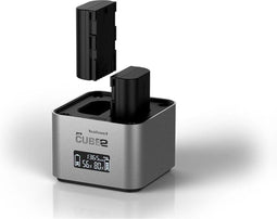 Hähnel ProCube2 - DSLR Lader - Dubbele lader voor 2 Canon accu's - Zilver