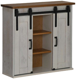 vidaXL - Hangkast - HALDEN - 2 - schuifdeuren - 75x22,5x70 - cm - grenenhout - wit