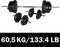 vidaXL - Barbell- - en - dumbbellset - 60,5 - kg