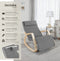 tectake® Schommelstoel - Relaxstoel - 5-voudig verstelbare voetsteun - Grijs