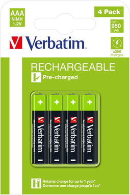 Verbatim 49514 - AAA Oplaadbare batterij NiMH 1,2 V 950 mAh (4 stuks)