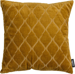 WOOOD Nella Kussen - Velvet - Warm Geel - 45x45x10