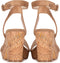 POSH by Poelman SUVI - Dames Sandalen met Blokhak - Imitatiesuède - Cognac - Maat 37