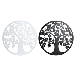 Wanddecoratie DKD Home Decor 98 x 1 x 98 cm 100 x 1 x 100 cm Zwart Boomstructuur Wit Traditioneel...