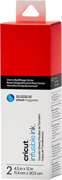 Cricut Infusible Ink Transfervellen – Kersenrood (2 vellen), ideaal voor de Mug Press