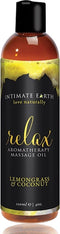 Intimate Earth Relax - Massage Olie - Lemongrass Coconut - 240 ml