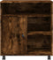 vidaXL - Printerkastje - met - wielen - 60x50x67 - cm - gerookt - eikenkleurig
