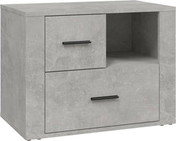 vidaXL - Nachtkastje - 60x36x45 - cm - bewerkt - hout - betongrijs