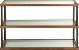 J-Line console 3 Niveaus - glas/hout - bruin