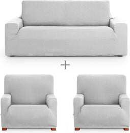 Sofa hoes set Eysa ULISES Parelgrijs 3 Onderdelen