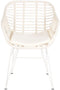 Tafel met twee stoelen DKD Home Decor Wit Metaal Kristal Synthetische rotan 56 x 57,5 x 82 cm