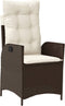 vidaXL - Tuinstoel - verstelbaar - met - kussens - poly - rattan - bruin