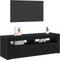 vidaXL - TV-kast - met - LED - Zwart - Eikenhout - 120x35x40 - cm - Bewerkt - hout