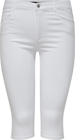 ONLY CARMAKOMA CARAUGUSTA HW SKINNY DNM KNICKERS - Maat 44 - Wit