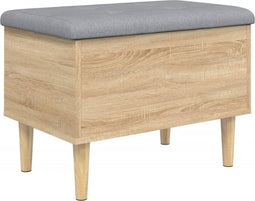vidaXL - Opbergbankje - 62x42x46 - cm - bewerkt - hout - sonoma - eikenkleurig