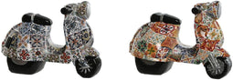 Decoratieve figuren Home ESPRIT Multicolour Mediterrane scooter 14 x 8 x 11 cm (2 Stuks)