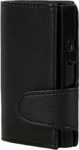 Clicksafe pasjeshouder - RFID - 8 pasjes - kunstleer/aluminium - zwart - JU-961101