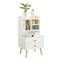 SoBuy Nachtkastje FBT101-W - Bijzetkastje - 2 uitschuifbare lades - 43 x 36 x 81 cm - Wit