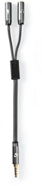 Nedis CATB22150GY02 - Kabel 3.5mm analoog - 2x 3,5mm - Grijs
