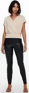 ONLY ONLJESSIE FAUXLEATHER LEGGING OTW NOOS - Imitatieleren broek - Slim fit - Zwart