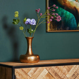 Vaas antiek goud - vaas klein - bloemenvaas 25cm