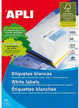 Adhesive labels Apli 01244 60 mm 100 Sheets White ø 60 mm