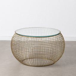 Hoofdtafel 74 x 74 x 44 cm Kristal Ijzer