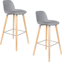 Zuiver Albert Kuip Barkruk 75 cm Lichtgrijs - Set van 2