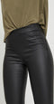 Object Objbelle MW Coated Leggings - Dames Legging met knipbare lengte - Zwart
