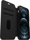 Otterbox Strada - Flip Cover - Echt leer met kaarthouder - Zwart - iPhone 12/12 Pro