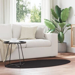 vidaXL - Tapijt - 'HUARTE'Zwart - 80x150 - cm - Ovaal