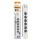 Qoltec 50294 Overspanningsbeveiliging Wit-grijs 6 AC-uitgang(en) 230 V 1,8 m