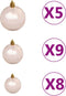 vidaXL - Kunstkerstboom - met - verlichting - en - kerstballen - 120 - cm - PVC - roze