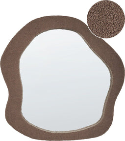 BLISMES - Wandspiegel - Bruin - 79 x 80 cm - Bouclé