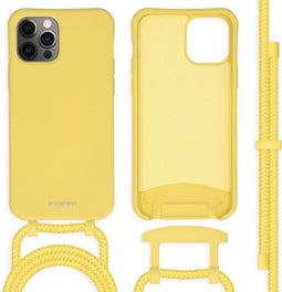 iMoshion Hoesje Geschikt voor iPhone 12 / 12 Pro Hoesje Met Koord - iMoshion Color Backcover met afneembaar koord - Geel