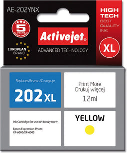 Activejet AE-202YNX - Inktcartridge - Vervangt Epson 202XL H44010 - Geel