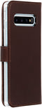 Selencia Galaxy S10 - Echt Lederen Bookcase - 3 Pashouders - Bruin