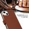 Selencia iPhone 14 - Echt Lederen Bookcase - 3 Pashouders - Lichtbruin