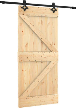 vidaXL - Schuifdeur - met - beslag - 95x210 - cm - massief - grenenhout