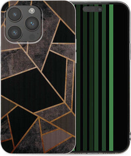 iMoshion Hoesje Geschikt voor iPhone 15 Pro Max Hoesje Siliconen - iMoshion Design hoesje - Zwart / Black Graphic